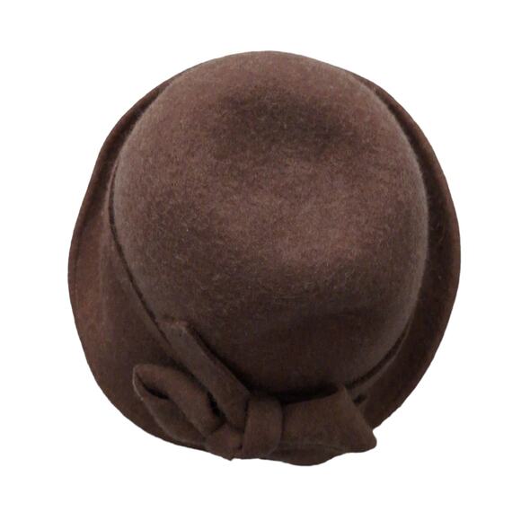 Toucan Collection Brown Wool Hat with Side Bow Fedora - Picture 4 of 6